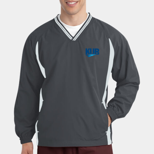 KUB Embroidered  - Tipped V Neck Raglan Wind Shirt Thumbnail