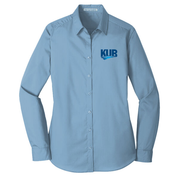 KUB Embroidered - Ladies Long Sleeve Carefree Poplin Shirt Thumbnail