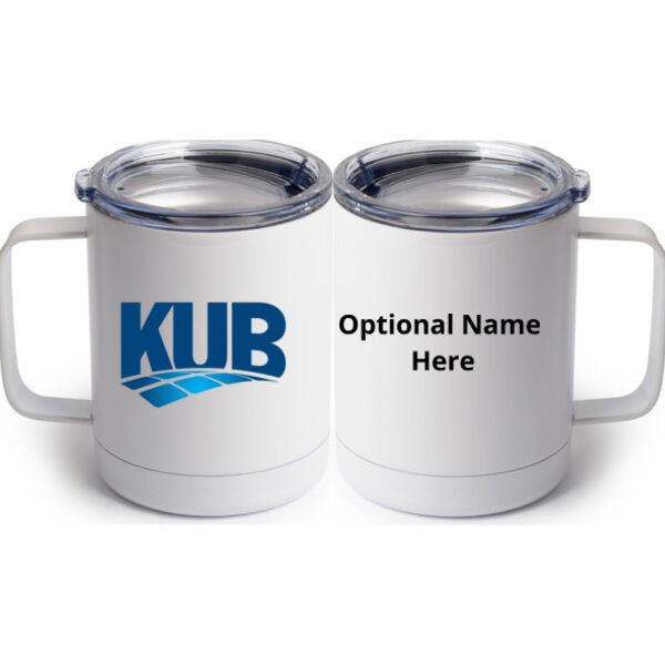 KUB Personalized  - 10 oz White Stainless Steel Coffee Mug Thumbnail