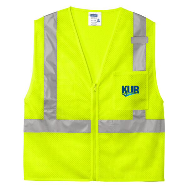 KUB front/back printed - Ansi 107 Class 2 Mesh Zippered Vest Thumbnail