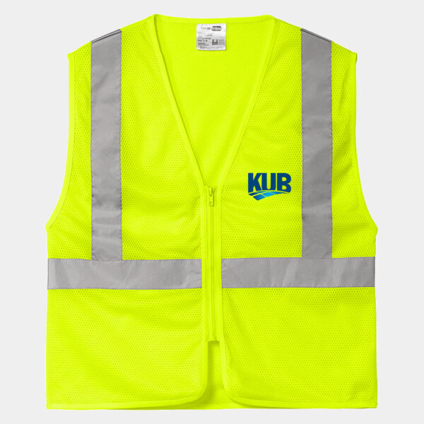 KUB front/back printed - Ansi 107 Class 2 Economy Mesh Zippered Vest Thumbnail