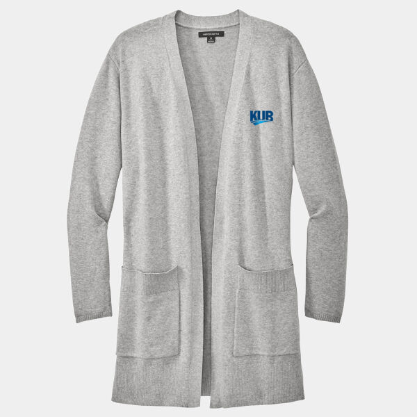 KUB Embroidered - Women's Open Front Cardigan Sweater Thumbnail
