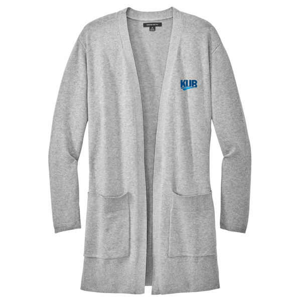 KUB Embroidered - Women's Open Front Cardigan Sweater Thumbnail