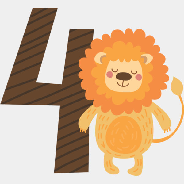 Four Birthday Animal Lion Number 1 Thumbnail